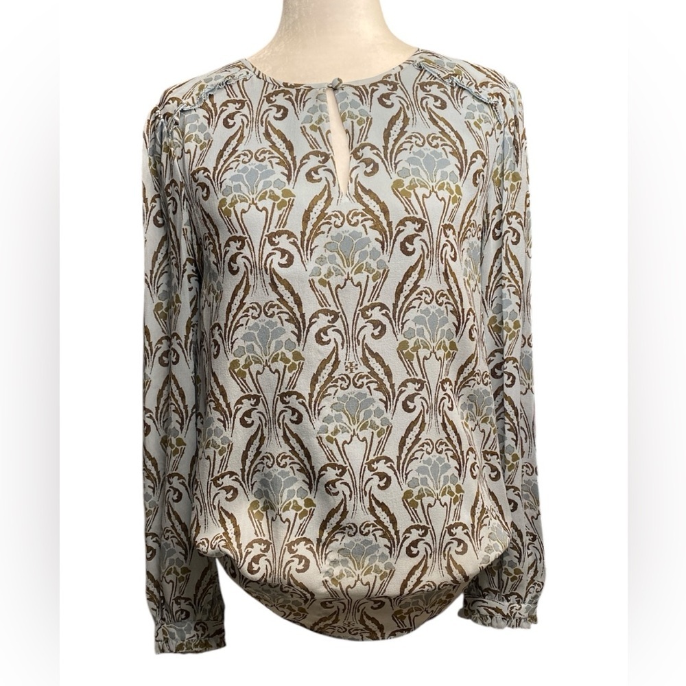 Tory Burch Robin egg blue silk blouse